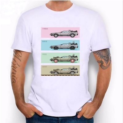 Mens T-Shirt Unique Time Travel Back to the Future Delorean Novelty T-Shirt  O2DV