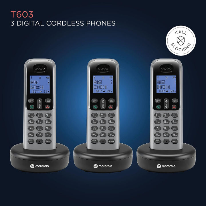 motorola-voice-t603-cordless-phone-system-w-3-digital-handsets-speakerphone-and-call-block-dark-grey-without-answering-machine-3-handset