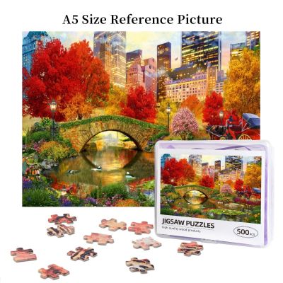 Central Park NYC Wooden Jigsaw Puzzle 500 Pieces Educational Toy Painting Art Decor Decompression toys 500pcs