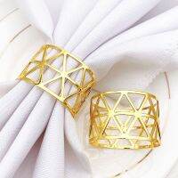 3/6pcs Napkin Rings Metal Wedding Decoration Round Individual Gold Table Holder Dinner Accessories Ser