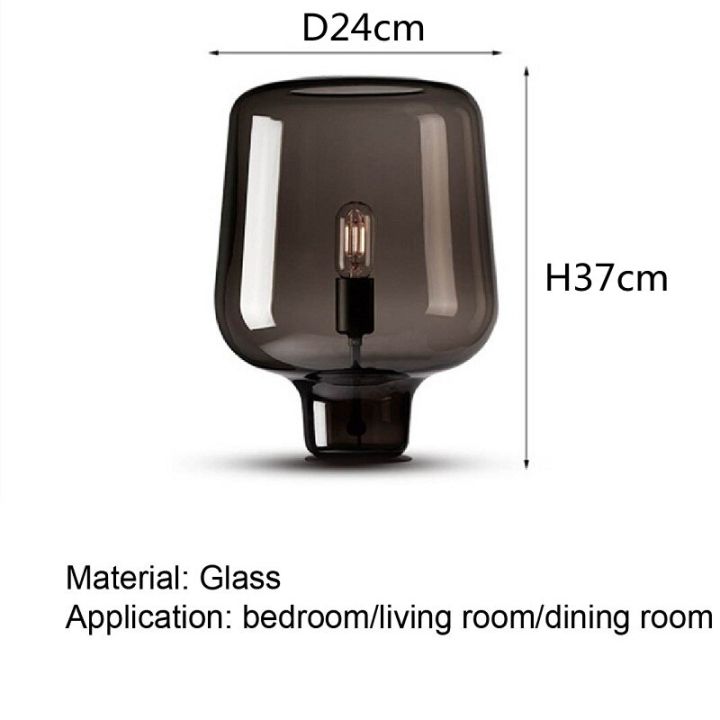 ตัวกระจกสีเทาออกแบบโคมไฟตั้งโต๊ะสมัยใหม่โคมไฟตั้งโต๊ะห้องนอนห้องนั่งเล่นบาร์โรงแรมวิลล่าตกแต่ง-e27เรียบง่ายโคมไฟอ่านหนังสือ