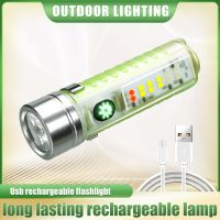 Super Bright L2 LED Flashlight Fixed Focus Lighting White Red Blue Purple Multi Color Lights Fishing Searching Camping Lantern Rechargeable  Flashligh