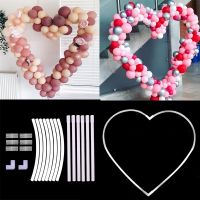 150cm DIY Heart Shape Balloon Hoop Plastic Balloon Arch Holder Stand Balon Ring Hoop Bow for Birthday Party Baby Shower Wedding Balloons