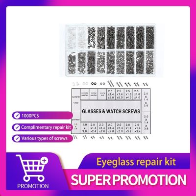1000pcs Glasses Screws With Screwdriver Tweezers Repair Kit Complete Glasses Screws Mini Screws Screws for Glasses