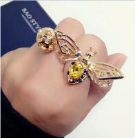 Correct Version New Bee GU Double Finger Open Ring Women Exaggerated Ring Jewelry Double Finger Ring