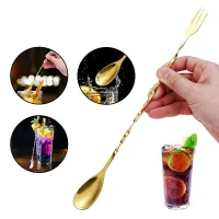 Stainless Steel Bartender Bar Spoon Creative Long Handle Stirrer Golden Thread Spoon Cocktail Stirrer Bar Accessories Wholesale