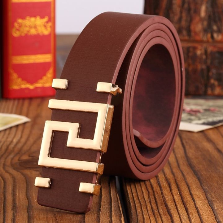new-men-belt-pattern-metal-button-high-quality-smooth-buckle-mens-belts-classic-simple-version-fashion-wild-belt-for-women
