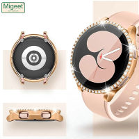 Migeet กระจก + เคส Samsung Galaxy Watch 5/4อุปกรณ์เสริม PC เคสกันกระแทกกันตกทุกรอบ + ตัวป้องกันหน้าจอ Galaxy Watch4 44มม. 40มม.