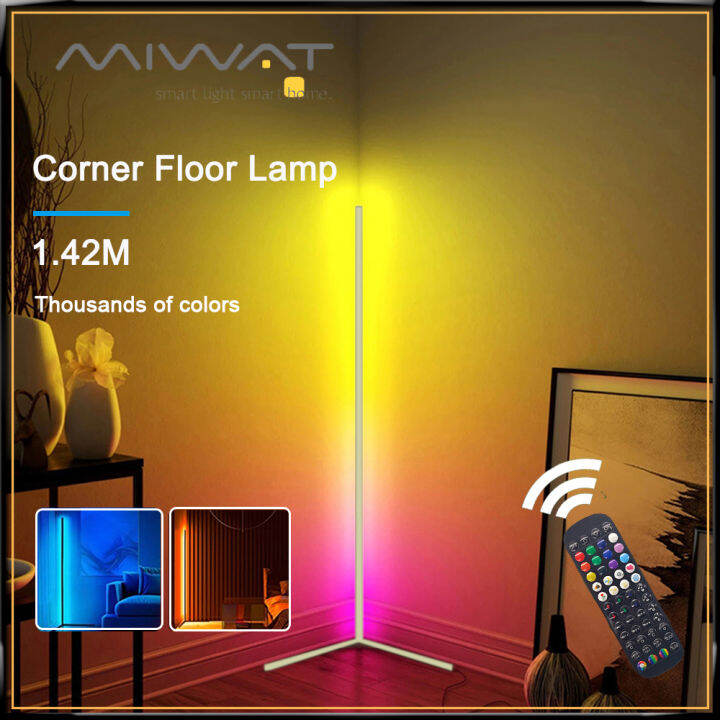 MIWAT 【Original】Modern RGB Corner Floor Lamp Dimmable 20W LED Stand
