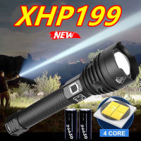 ไฟฉายกำลังไฟสูง ไฟฉาย 100000LM อลูมิเนียมอัลลอยด์ LED ที่แข็งแกร่ง With 2*26650 battery XHP90 High Power Flashlight ส่องสว่างระยะไฟฉายซูมได้ ไกลมาก สว่างมาก ไฟแรงมาก