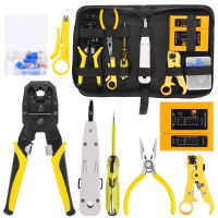 Handskit RJ45 RJ11 RJ12 Network Repair Plier Tool Kit With Utp Cable Tester Spring Clamp Crimping Tool Set Crimping Pliers