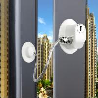 ○ Child Safety Lock Cabinet Refrigerator Door Lock Stainless Steel Cable Protection Children Baby Home Window Lock Strong Fixation