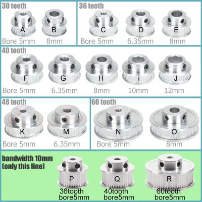 【CW】 GT2 60 teeth 40Teeth 30 tooth 36tooth Bore 5mm/8mm Timing Alumium Pulley for GT2-6mm Printer