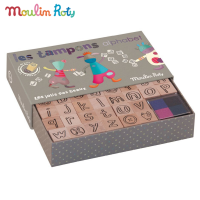 Moulin Roty ชุดตัวปั้มไม้ ABC ถึง Z Stamper + ถาดหมึก MR-629617