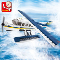 Luban ชุดเครื่องบินบล็อกตัวต่อพลาสติกสำหรับเด็ก0361 Z-Seaplane การศึกษาประกอบของเล่น