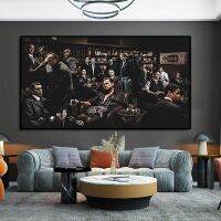 Movie Godfather Star Posters Prints The Gangsters Cigar Club Party Group Photo Canvas Print Painting for Living Room Home Decor