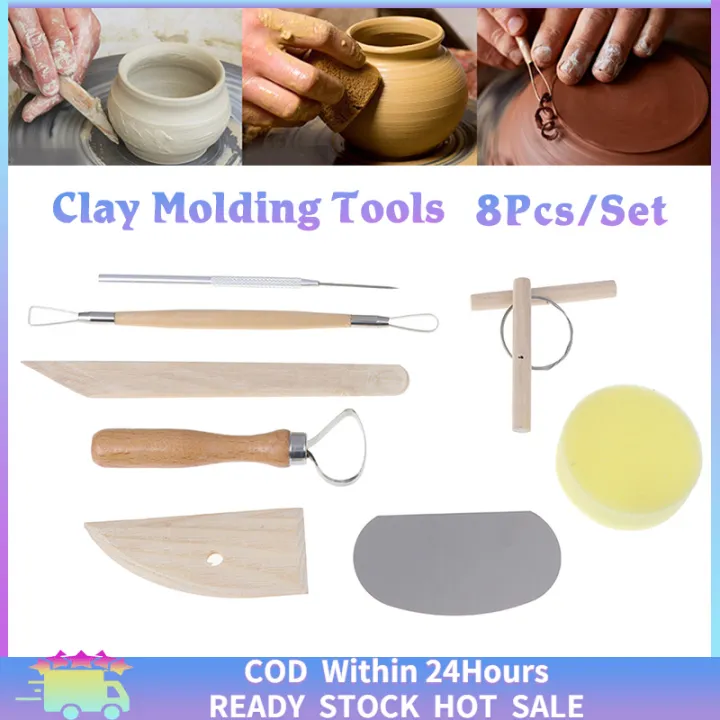 [Fast Delivery] 8 PCS Sculpting Tools Wooden Clay Tools Sculpting ...