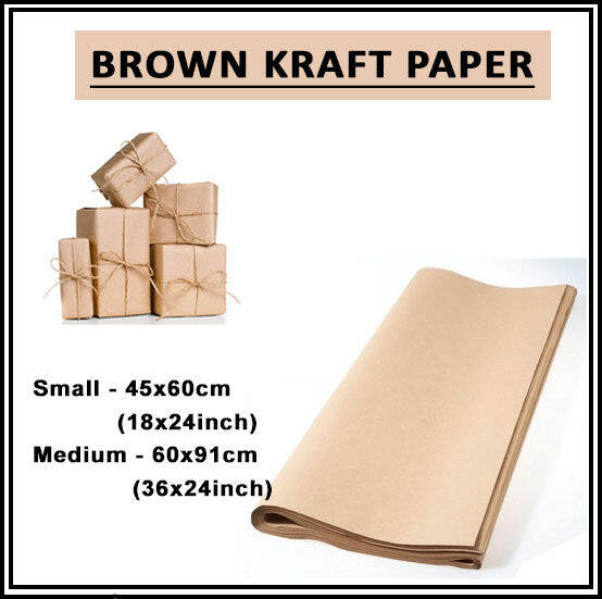 S 45x60cm M 60x91cm Brown Kraft Wrapping Paper 80gsm bigger than