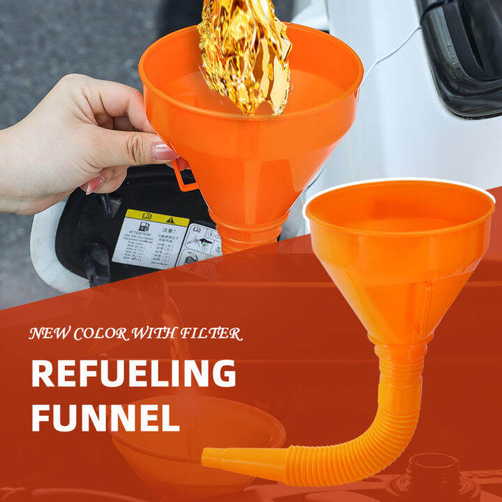 Refueling Funnel with Filter Motorcycle Refuel Gasoline Engine Oil