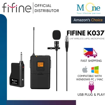 Fifine K037 UHF Wireless Microphone System, Wireless Lavalier
