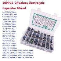 【YF】ﺴ  500PCS 24Values 0.1uF-1000u Electrolytic Capacitor Mixed DIP Electrolyte Capacitors 10V 16V 25V 50V