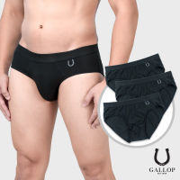 GALLOP : (1 SETมี 3ตัว) MENS UNDERWEAR กางเกงในผู้ชาย รุ่น GU9001 สีดำ / ราคา 790.-