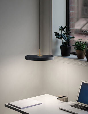 Modern Minimalist Led Pendant Lights Fixtures Black White Blue for Bar High Ceiling Kitchen Luxury Single Head Round Haging Lamp