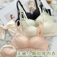 Bra◈∋✤ gan 3093 ชุดชั้นในหน้าอกเล็กของผู้หญิงรวบรวมความปรารถนาอันบริสุทธิ์ ถ้วยหนาชุดชั้นในสายสะพายบางที่ไม่ใช่แม่เหล็กไม่มีวงแหวนเหล็กชุ