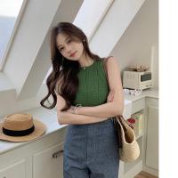 ☬₪► 61588 Short Knitted Vest Sleeveless Top