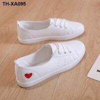 ♘◘ 2023 new spring shallow mouth white shoes womens net red all-match single Doudou flat bottom breathable casual sneakers tide