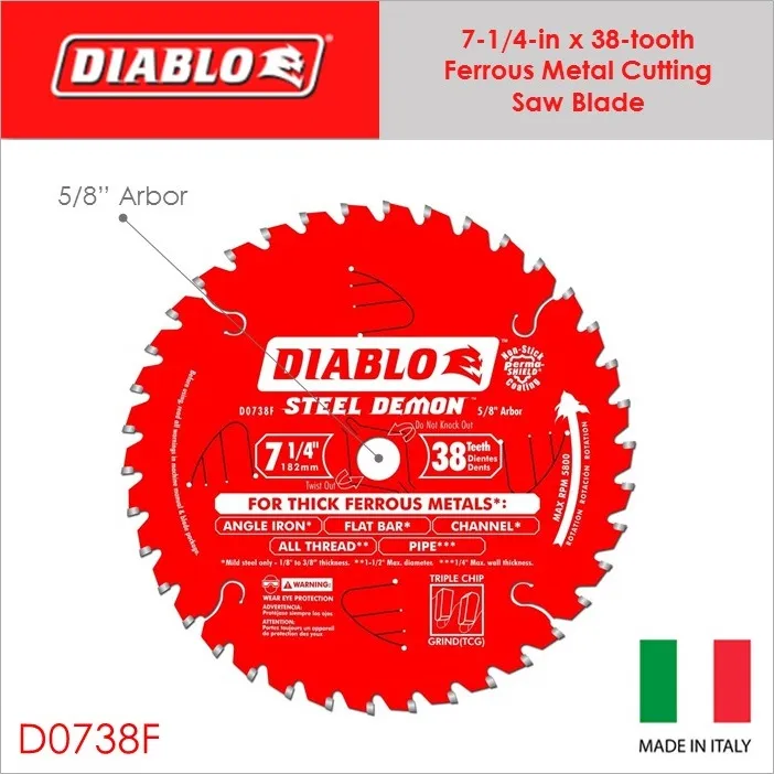 Freud Diablo 7 1 4 Inch X 38 Tooth Ferrous Metal Cutting Saw Blade D0738f Lazada Ph Freud Diablo 7 1 4 Inch X 38 Tooth, Diablo Table Saw Blade 100mm
