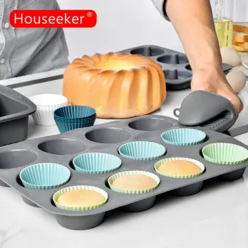 Large Round 23 cm Silicone Cake Mould Tray Non Stick Baking Tin Pan  Bakeware – Cupcake Addicts