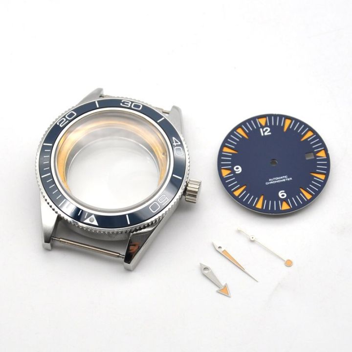 watch-case-for-omega-seamaster-blue-41mm-set-dial-hands-parts-brass-316l-s-steel-fit-eta-2836-2824-miyota-8215-821a-movement