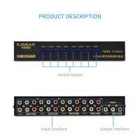 AV Switch Box 2/4/8 In 1 Out สัญญาณวิดีโอเสียง AV สำหรับโทรทัศน์ HDTV จอภาพ LCD DVD 3เครื่องสลับ RCA 8ต่อ1ตัวเลือกไม่ Splitter