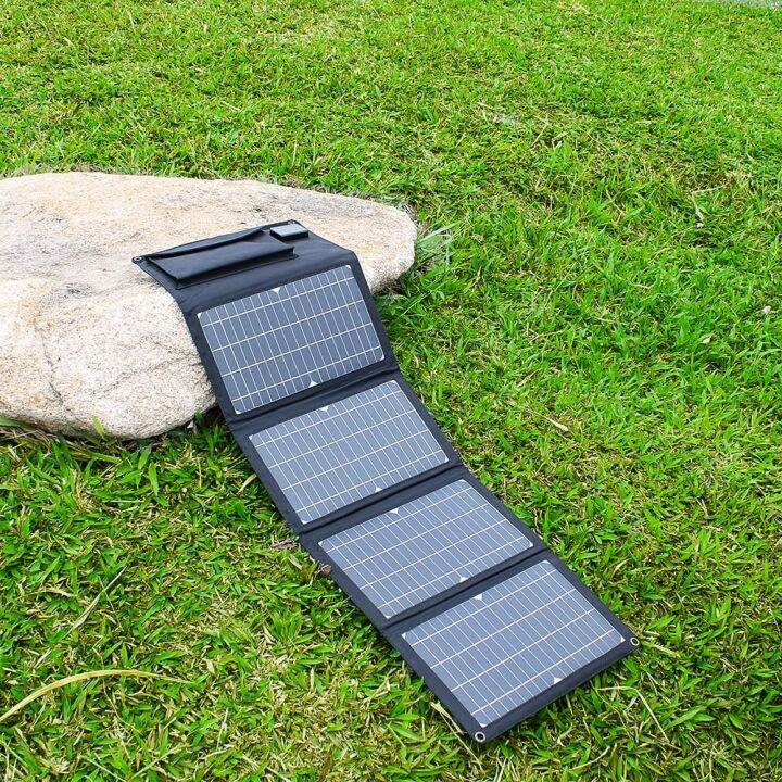 28W Foldable Solar Panel 18V Black Portable Solar Charger Outdoor Quick