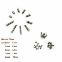 : 》 "ชุดสกรูสแตนเลสเล็ก {500ชิ้น/กล่อง1.6-6.0สเตนเลสสตีลแว่นตาอุปกรณ์สกรูสำหรับซ่อมแซมนาฬิกาสำหรับเส้นผ่านศูนย์กลาง1.2มม.
