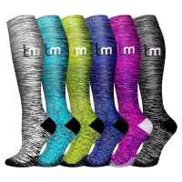 6 Pairs Medical Compression Socks Varicose Veins Mens Running Cycling Sports Socks Long Tube Elastic Socks Nurses Basketball