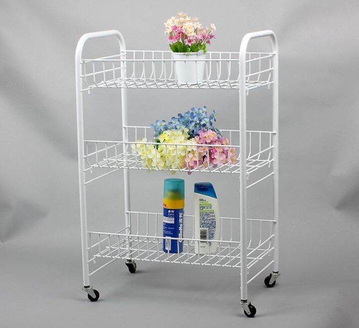 K.3 layer storage rack Movable kitchen rack Fruit racks on wheels drink