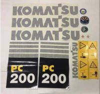 สติ๊กเกอร์ Komatsu PC200-7 ตรงรุ่น ชุดใหญ่ติดรอบคัน งานนำเข้าเกรด A อะไหล่ แบคโฮ รถขุด แม็คโคร อะไหล่รถขุด