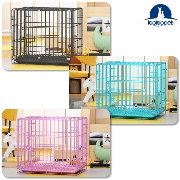 Pawnation Pet Cage Collapsible with Removable Tray Heavy Duty Foldable