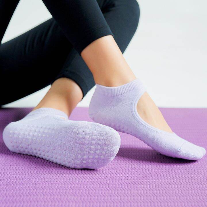 women-high-quality-pilates-socks-anti-slip-breathable-backless-yoga-socks-ankle-ladies-ballet-dance-sports-socks-for-fitness-gym