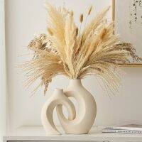 Nordic Ceramic Interlock Vase Bridal Shower Wedding Boyfriend Gift Girlfriend Pampas Grass Living Room Home Decoration Desk Deco