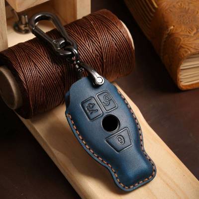 Luxury Car Key Case Cover Genuine Leather Keychain Accessories for Mercedes Benz E300L GLC300 c260l A200L Remote Keyring Holder