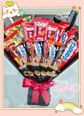 CHOCOLATE BOUQUET FLOWER BOUQUET WITH MIX CHOCOLATE 4 IN 1 CLOUD 9