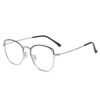 Fashion Unisex Blue Light Blocking Discoloration Glasses Anti Eye Strain Fashion Metal Frame Glasses For Reading Play Computer