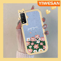 YIWESAN เคสสำหรับ VIVO Y20 Y20i Y20s Y12s Y20 Y11s Y20T Y20S ม. Y20S ลวดลายโบว์นต์เคสนิ่มกันกระแทกเคสโทรศัพท์โปร่งใสฝาครอบป้องกันซิลิก้าเจล TPU กันตกเลนส์กล้องถ่ายรูป