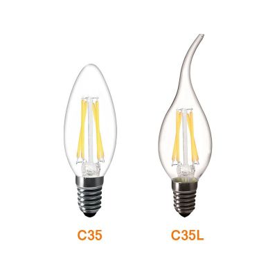 【✆New✆】 lan84 หลอดไฟไส้เทียน Led E14 220V 240V 4W 8W 12W C35/C35l วินเทจเอดิสันสำหรับโคมระย้าเย็น/อบอุ่นสีขาว