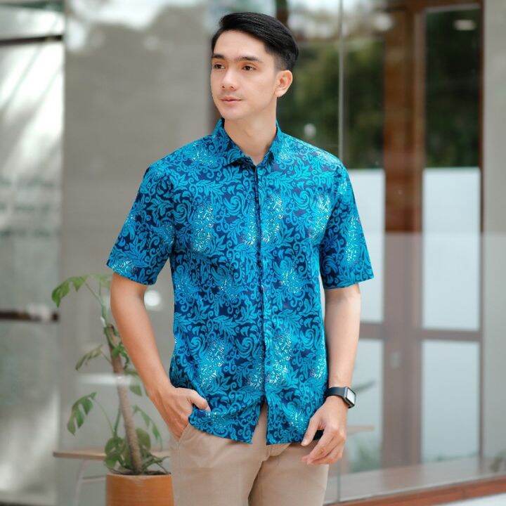 short-sleeve-men-songket-batik-shirt-premium-mens-batik-shirt