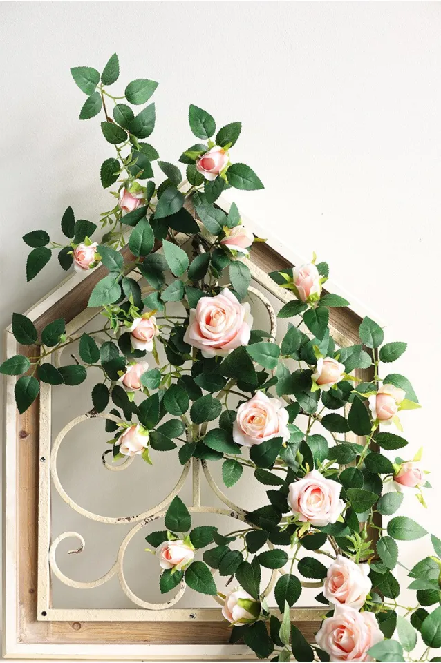 Artificial flowers rose vine 175cm/69in Hanging Plants Silk