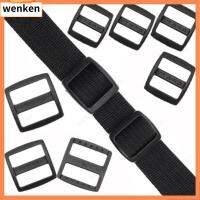 WENKEN 4pcs สีดำสีดำ สายรัดหัวเข็มขัด พลาสติกทำจากพลาสติก 15/20/25มม. ตัวยึดแถบเลื่อน ที่มีคุณภาพสูง เครื่องมือตั้งแคมป์กลางแจ้ง ชิ้นส่วนกระเป๋ากีฬา